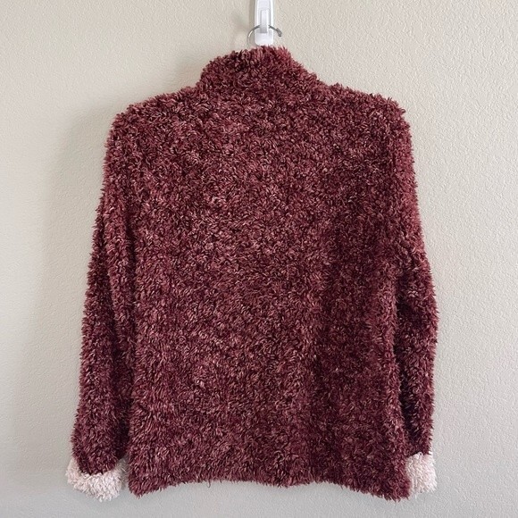 Weatherproof Vintage 3/4 Zip Sherpa Pullover Maroon Small Womens Jacket Sweater - Picture 3 of 7